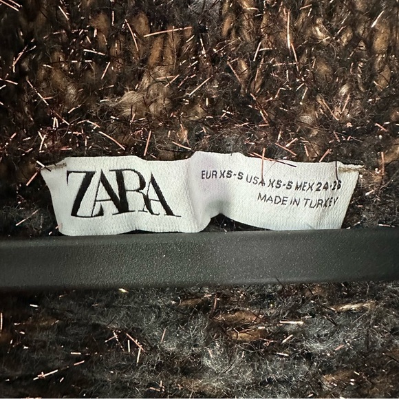 ZARA SHORT METALLIC THREAD JACQUARD COAT CARDIGAN SZ XS-S - Picture 7 of 10